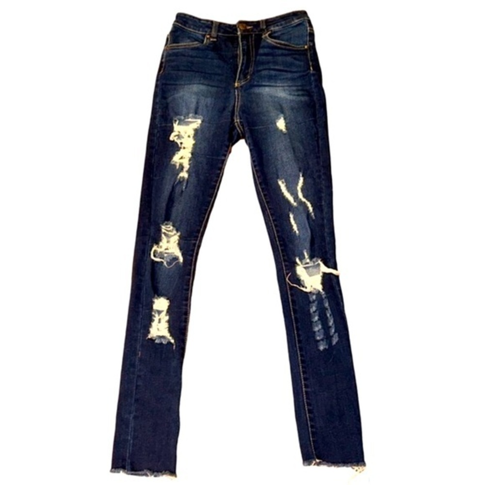 Distressed Refuge Ripped Jeans in Deep Indigo - Size 27 x 30 👖
